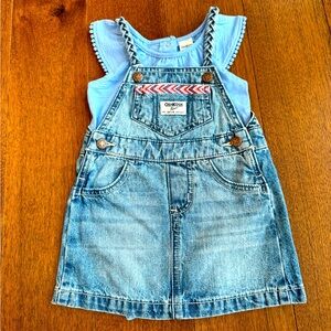 Oshkosh denim overall with onesie. Brand new never worn. No tags. Size 12m